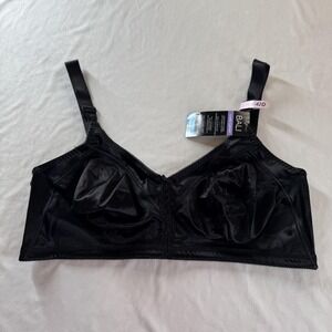 Bali Bralette Womens 42D Black Satin Wirefree Full Coverage 3820 Cool Comfort